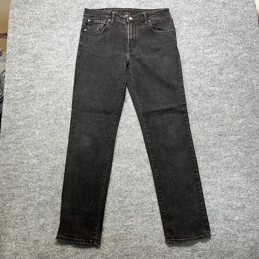 American Eagle Outfitters Airflex+ Straight Jeans Men's Black Denim - 33X32.5‎